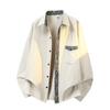 Chinese Style Color Block Loose Fit Long Sleeve Shirt For Men Autumn Casual