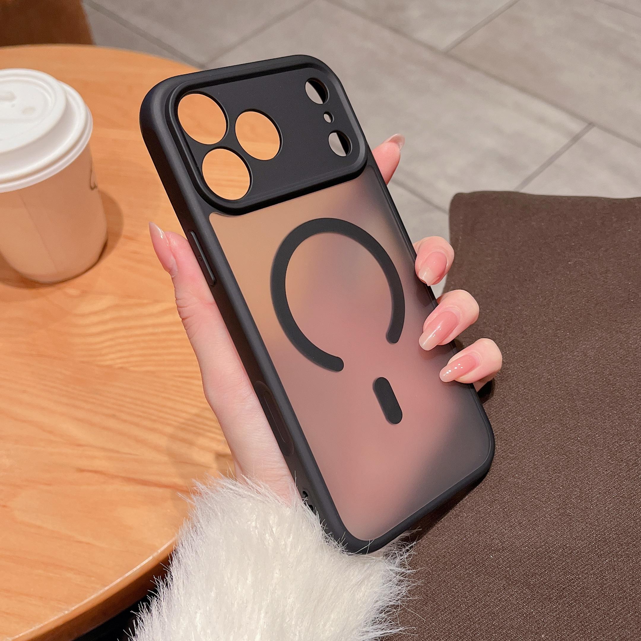 

Matte Shockproof Bumper translucent Case for iPhone 17 16 15 14 13 Pro Max For Magsafe Charging Magnetic Clear Hard Cover iPhone 13