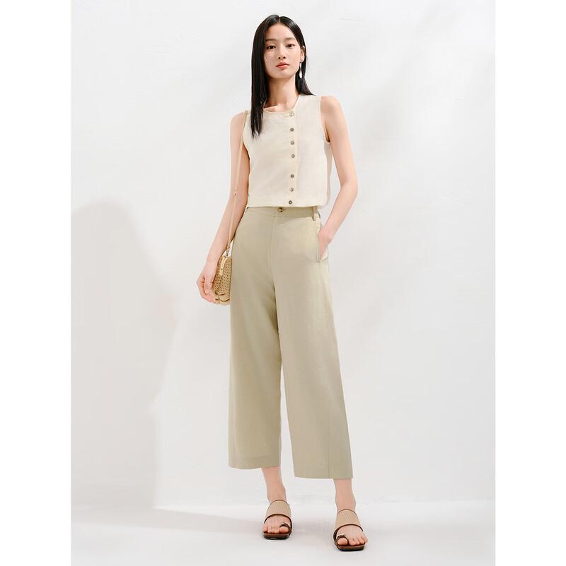 JIUZI ANNAKO Minimalist Relaxed Cropped Pants
