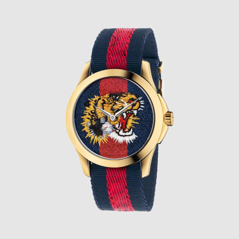 Female Sport Watch With Snake Tiger And Bee Embroidery Design For Daily Wear