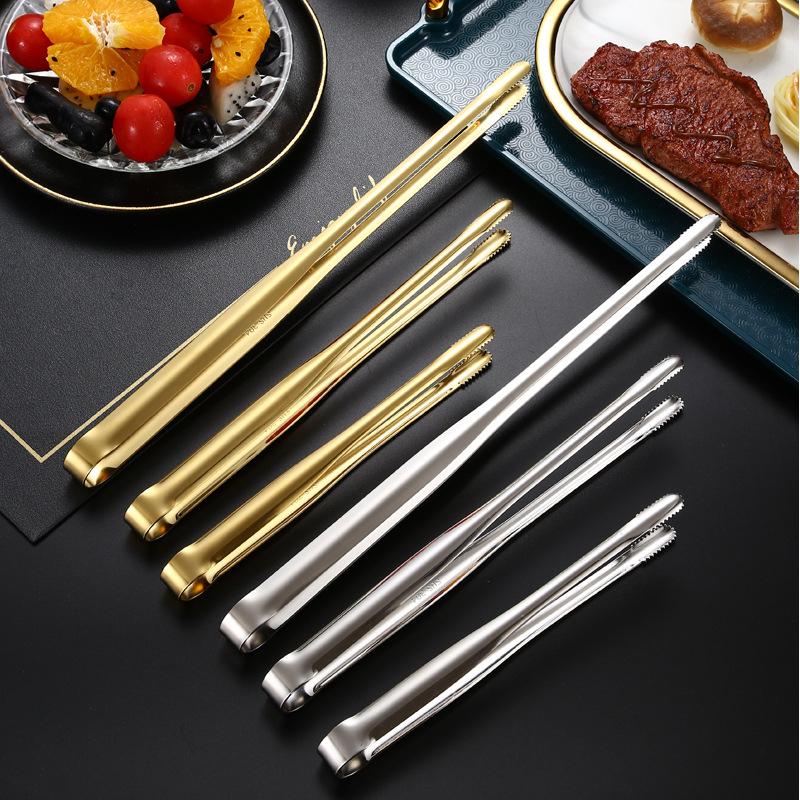 Long Handle Stainless Steel Food Clip Barbecue Tongs Meat Steak Ice Salad Clamp Cooking Utensils