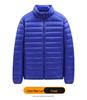 Men's Lightweight Hooded Down Jacket - Short Stand-Up Collar, Casual and Warm for Winter