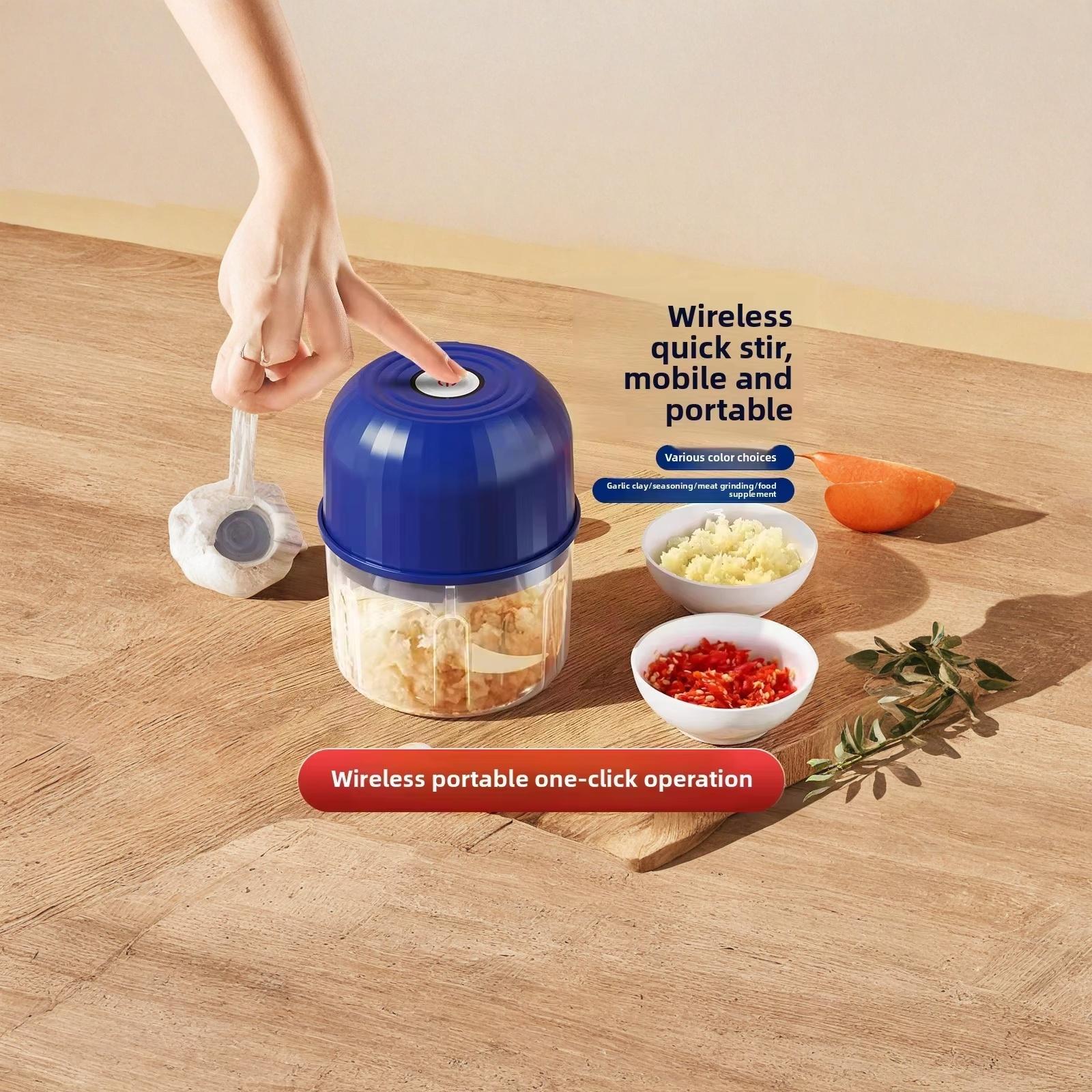 Wireless Electric Garlic Chopper Food Processor for Baby Food Garlic Paste one size синий