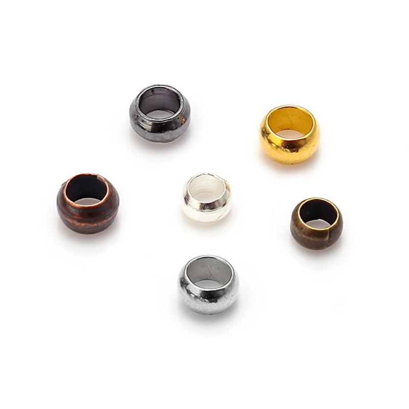 200pcs/Lot Copper Ball Crimp End Beads Positioning Beads Stopper Spacer Beads For Jewelry Making Findings DIY Bracelet Supplies