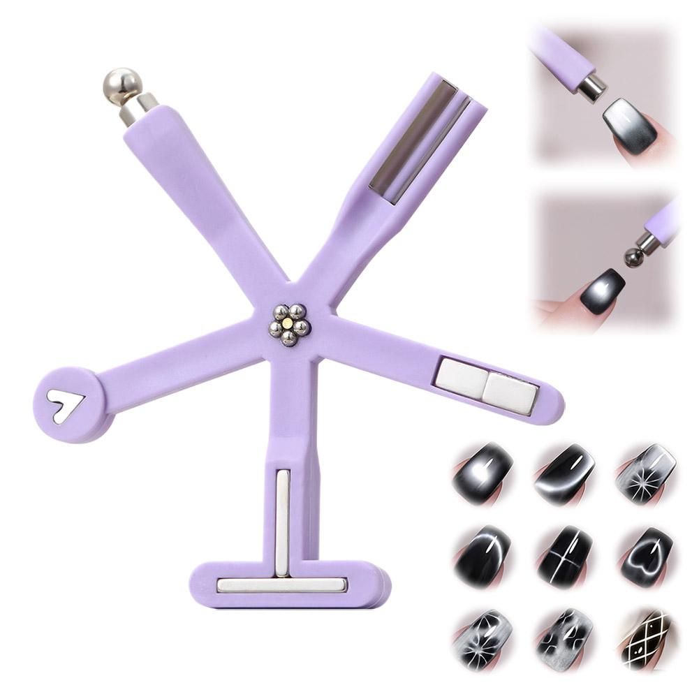8-в-1 Сильный Магнитный Стилус Для Гель-Лака  Кошачий Глаз  Эффект  Кошачий Глаз  Боковое Сияние Полумесяц Цветок Французский Маникюр Блестящий Эффект 2026 Новый фиолетовый