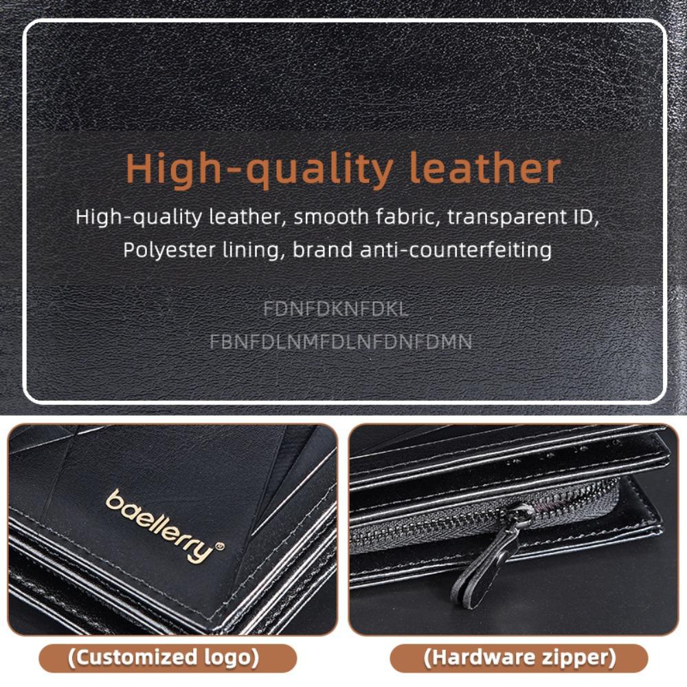 Soft Male Leather Purse PU Leather Men Card Holder Contracted Men's Short Wallet Men