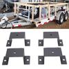 4 Pcs Trailer Stake Pocket Bracket High Strength Carbon Steel Trailer Rail Bracket for 2x4in Stakes