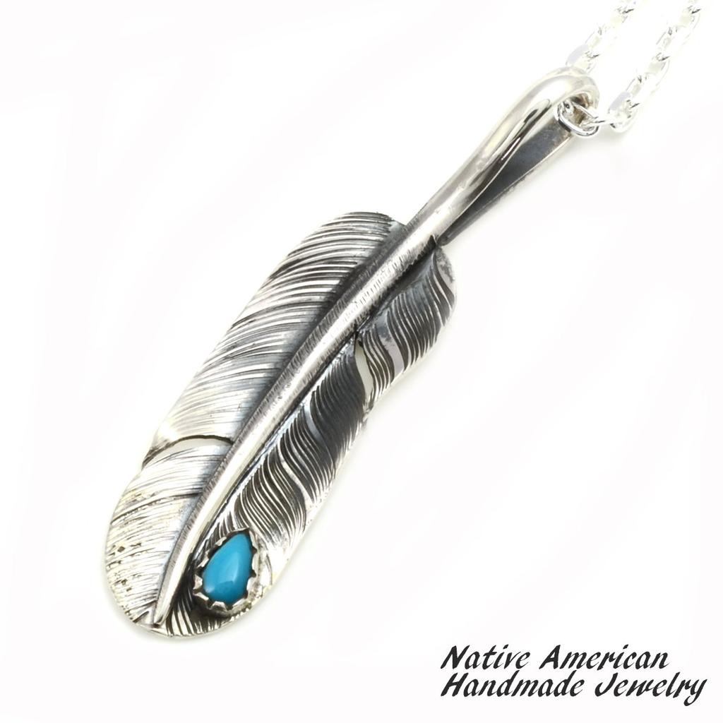 [STERLING SILVER 925] Feather Silver Necklace Pendant Chain AMTHANE-006