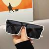 Fashion Oversized Square One-piece Sunglasses Women Retro Mirror Lens Eyewear Shades UV400 Men Punk Sun Glasses