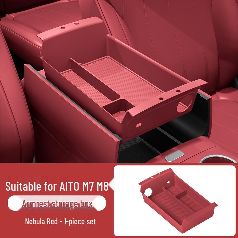 Silicone Partitioned Storage Box for AITO M7/M8/M9 Center Console Armrest