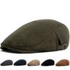 Autumn Winter Faux Suede Beret Fashion Women Men Retro Newsboy Cap Casual Flat Visor Hat Berets Side Buckle For Adjustable New