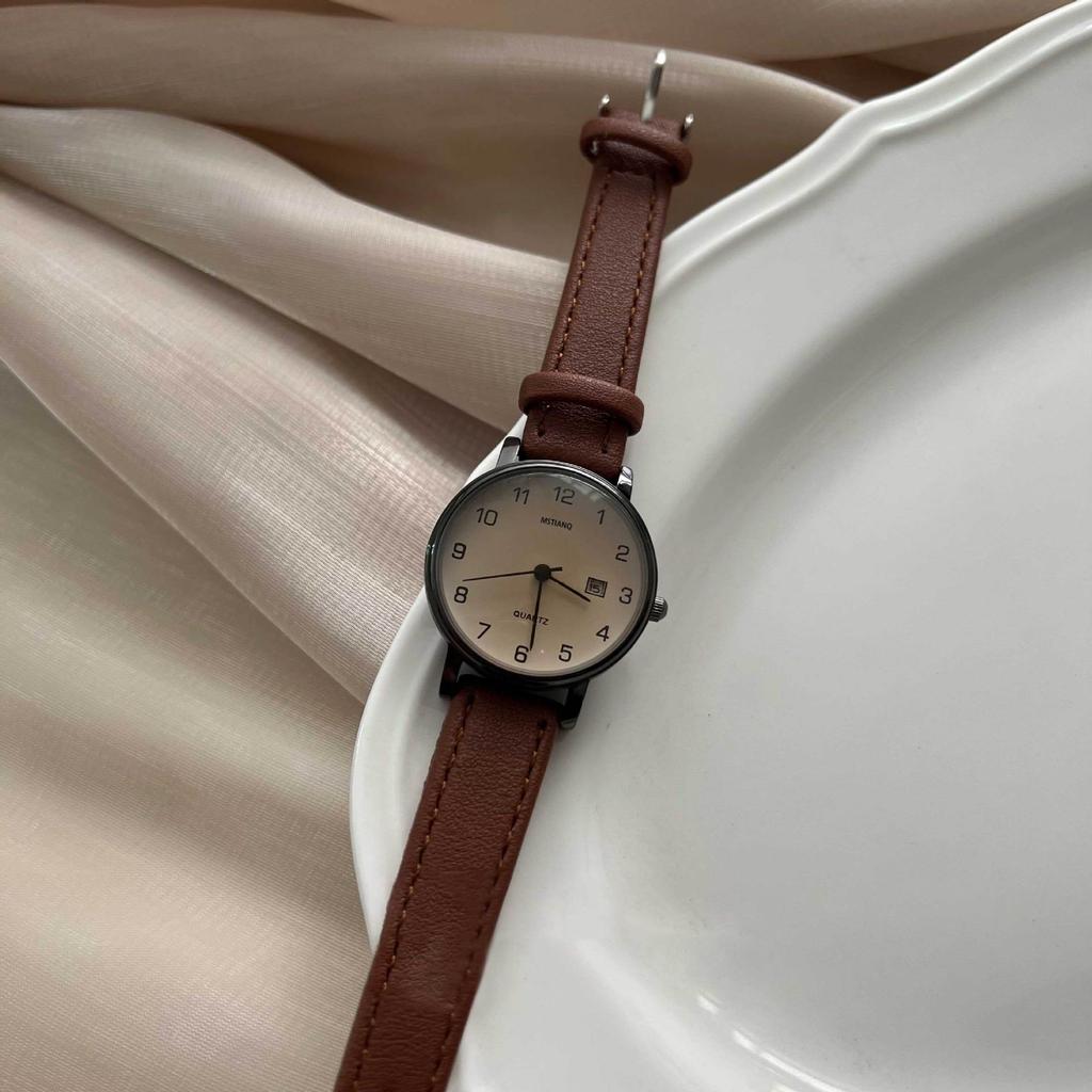 Retro Digital Calendar Watch Female Minimalist Mori Junior High School Primary School Student Civil Servant Examination Belt Female Watch