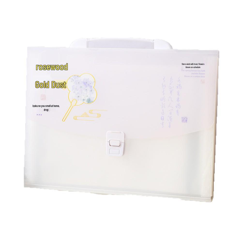 13-Pocket A4 Accordion Folder: National Style Classification Bag for Student File & Test Paper Storage