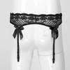 Suspensórios de renda transparente masculino lingerie sleepwear bowknot cintura elástica liga cinto para meias sissy acessórios exóticos