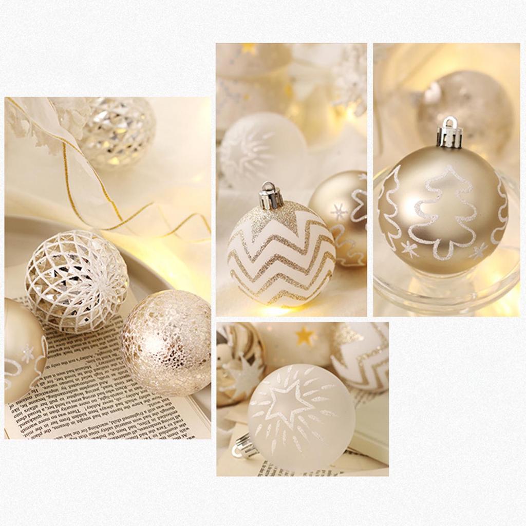 Elegant Champagne Gold and White Christmas Ball Ornaments Add Festive Atmosphere to Your Home Gorgeous Decorations