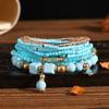 European American Fashion Bohemian Layered Beaded Bracelets Elastic Ethnic Bracelets for Women Female Bangle Bracelet