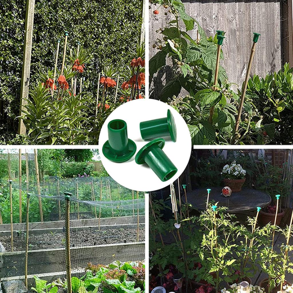 36Pcs Green Bamboo Canes Stick End Caps PVC For Injury Prevention for Home Garden Fence Stick Safety Cane Caps