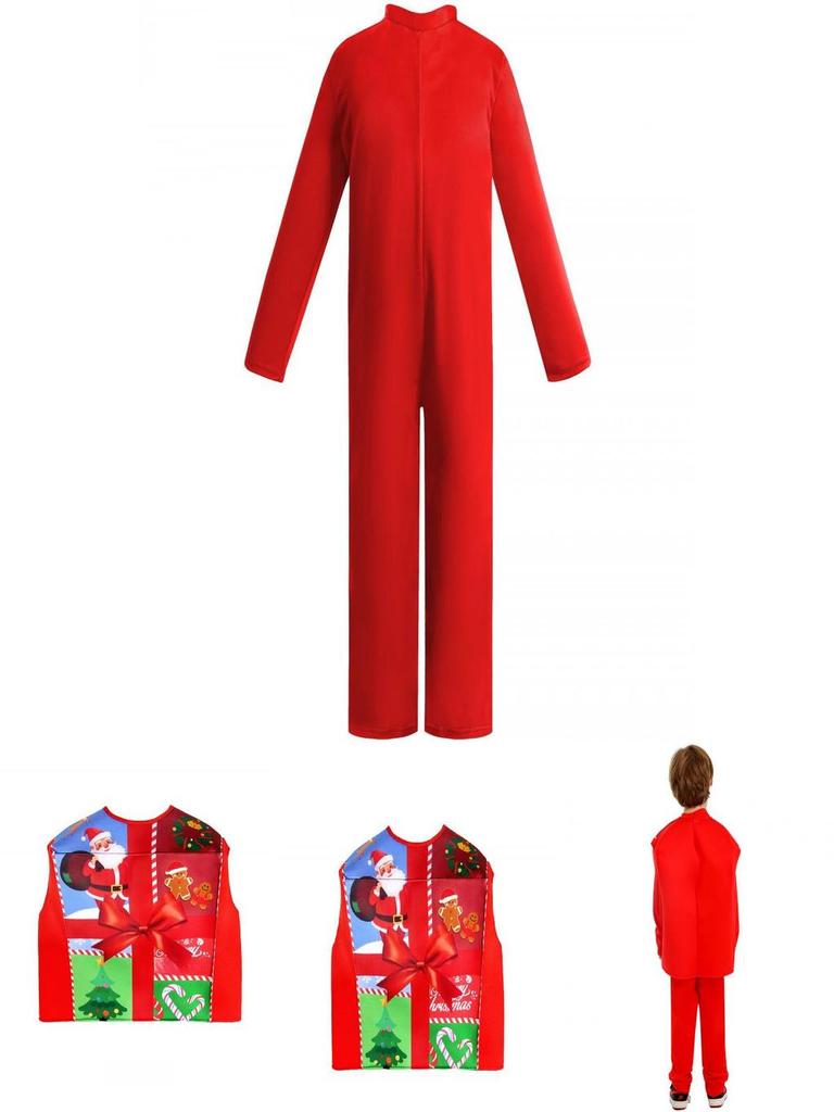 Christmas Gift Box Costume For Kids With Sponge Material For Holiday Stage Performances
