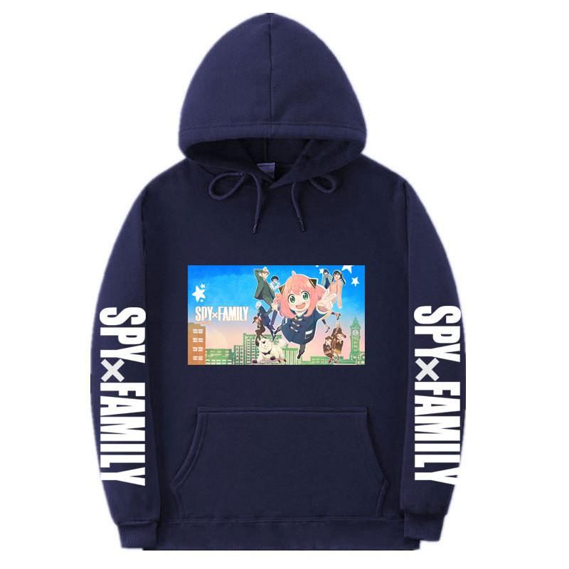 Spy X Family Anime Printed Hoodie Men Women Unisex Oversized Fleece Sweatshirt With Ribbed Hem