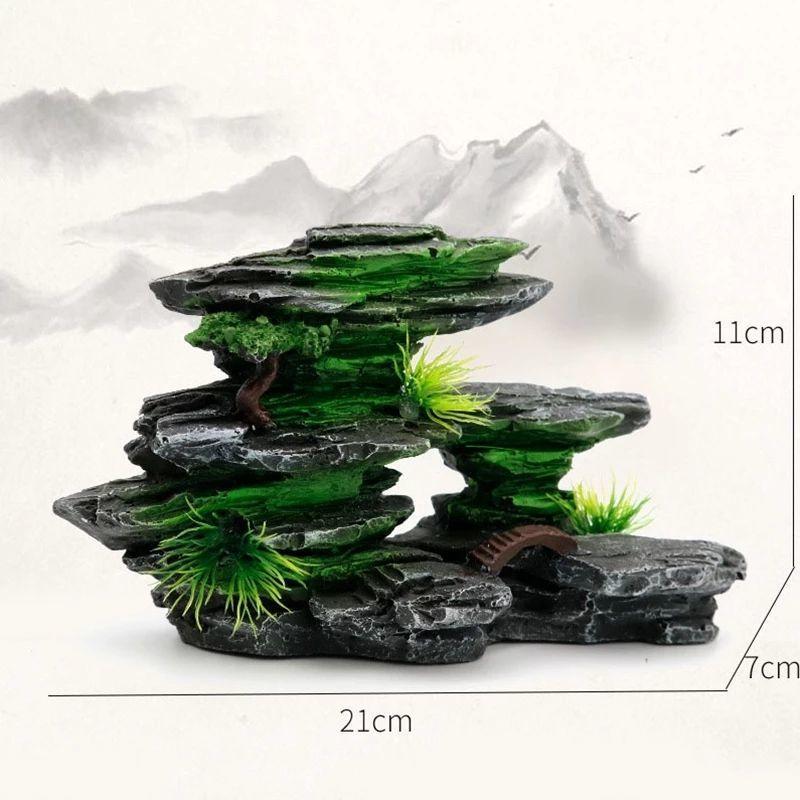 Aquarium Decorative Scenery Rocks Fish Tank Turtle Shrimp Hideout Artificial Mountain Pet Fish Tank Decoration Accessories