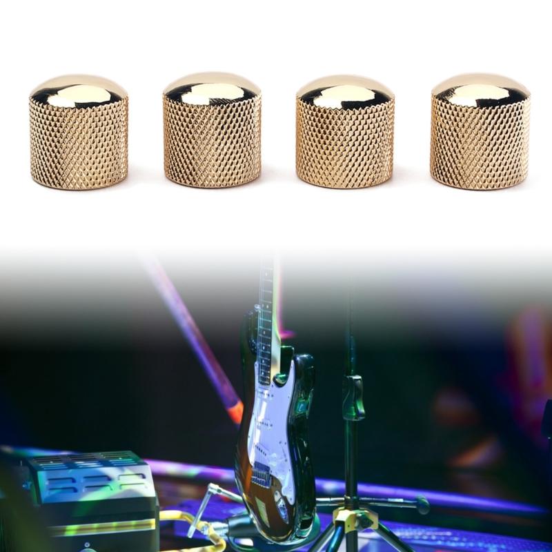 4Pcs Guitar Knobs Tops Hat Knobs Guitar Speed Control Knobs Metal Volume Tone Control Knobs Fits 6mm/0.24" Rotary Shaft