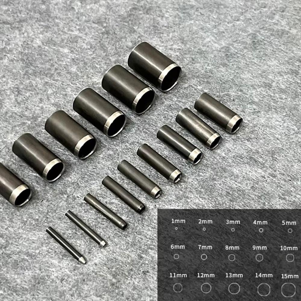 15Pcs/Set Hollow Punching Head Round Chisel Leather Craft Tool Durable Belt Puncher