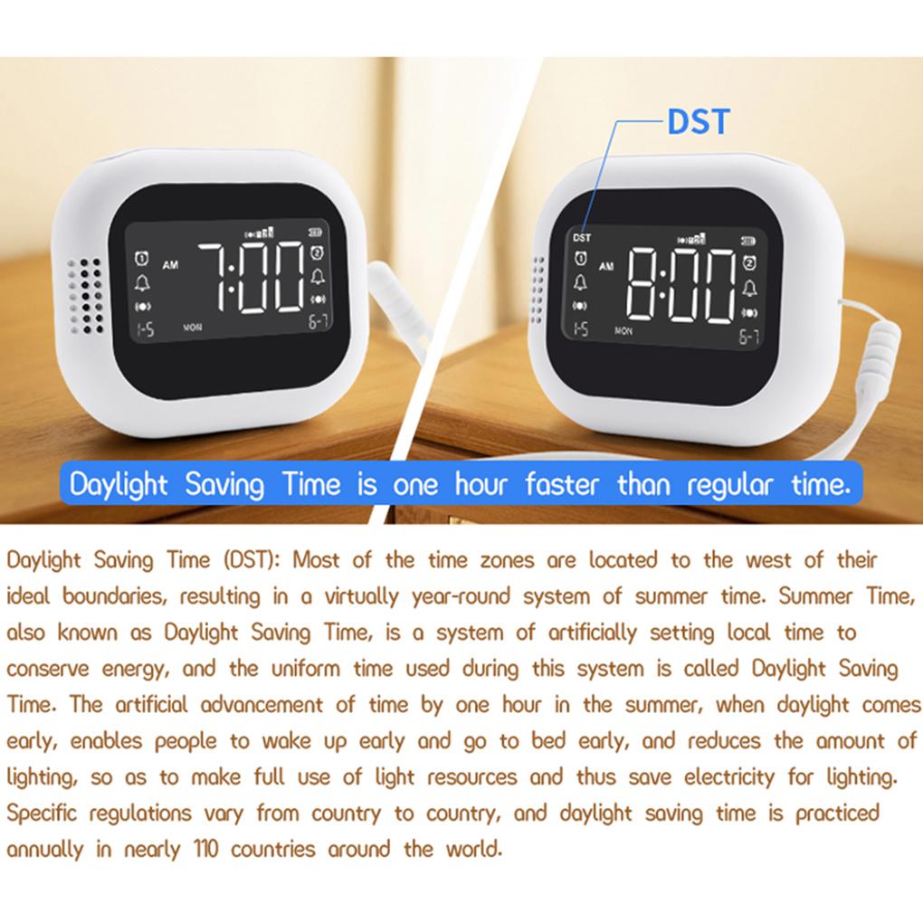 Alarm Clock With Dual Alarms And Digital Display For Student Dormitory With Alarm Clock Vibration