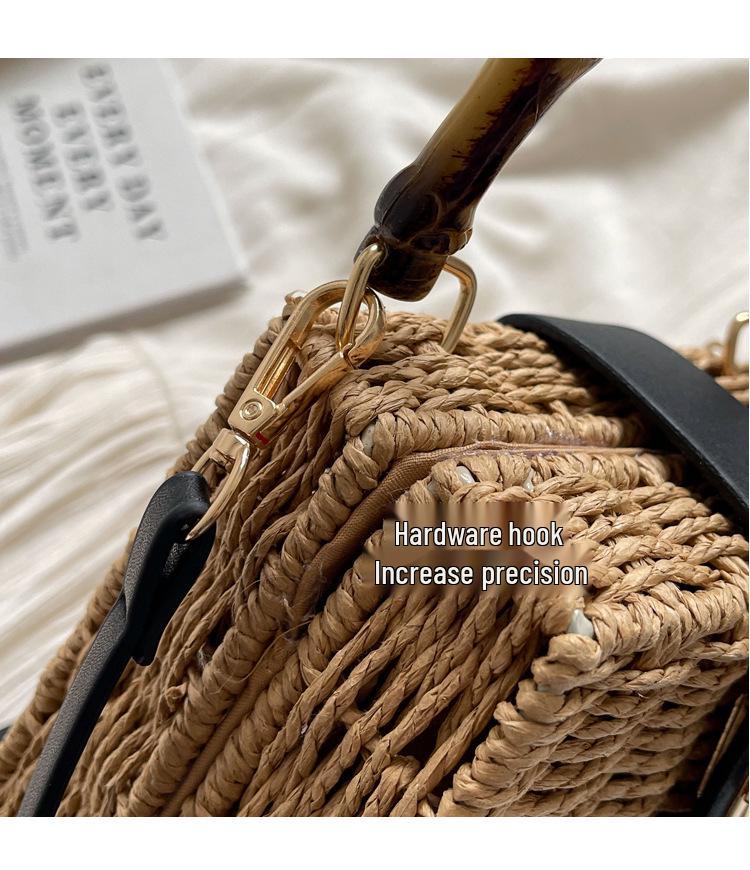Women's 2024 Spring Retro Rattan Crossbody Bag - Pastoral Mori Girl Style