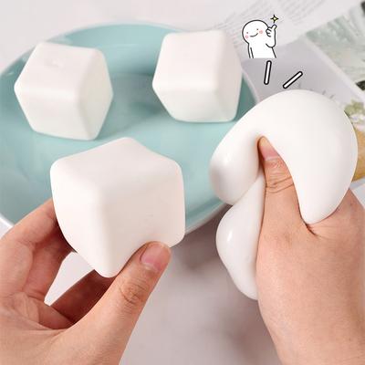Cute Tofu Stress Balls Sensory Toys Stress Relief Fidget Toys Squishy Dough Ball Gifts for Adults Children Best Christmas Gift