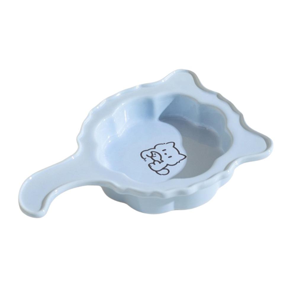 Ceramic Cat Food Water Bowl Solid Color Pet Drinking Feeder Cute Pet Food Bowl  Indoor синий