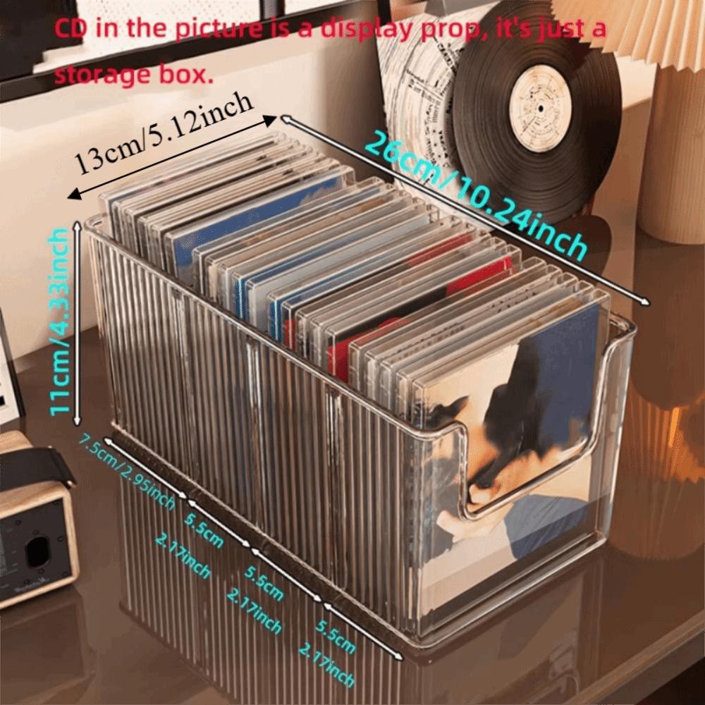 4 Compartment Vinyl Record Display Boxes Spacious CD Storage Case Clear DVD Holder  Optical Disc