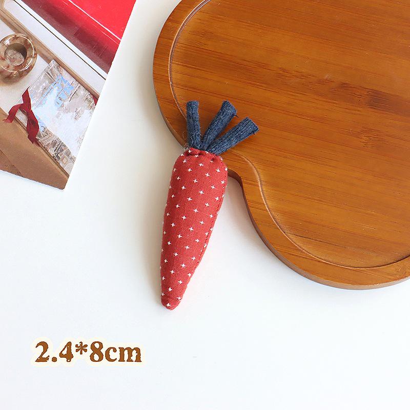 Korean Mori Series Floral Brooch: Handmade Cotton Linen with Apple, Mushroom, and Bear Design