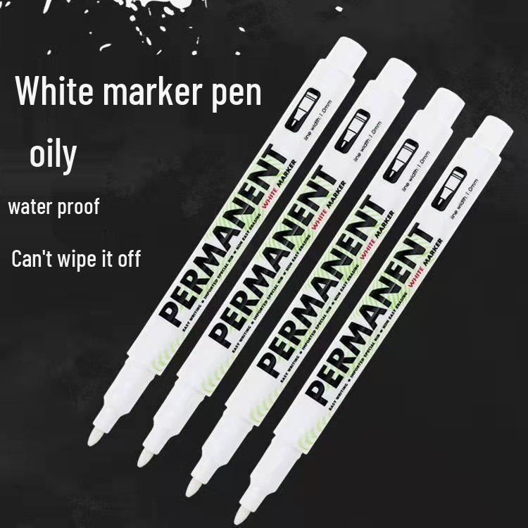 50 Fine Tip White Waterproof Tire Paint Pens - Quick-Drying & Non-Fading.