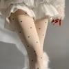 Miu Style Ballet Velvet Socks & Tights - Beige Polka Dot Bow Knot, Versatile for Spring/Autumn, JK School Base Layer.