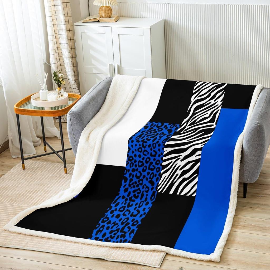 Red leopard zebra print blanket bold animal pattern soft throw modern home decor stylish bedroom bedding fashion design textile