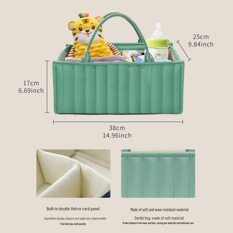 Multi-functional Large Capacity Foldable Cotton Diaper Bag for Moms