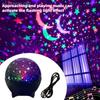 Hot LED Night Lights Starry Sky Moon Projector Light USB Plug Colorful Strobe Light For Kids Room Party Galaxy Decor Gift