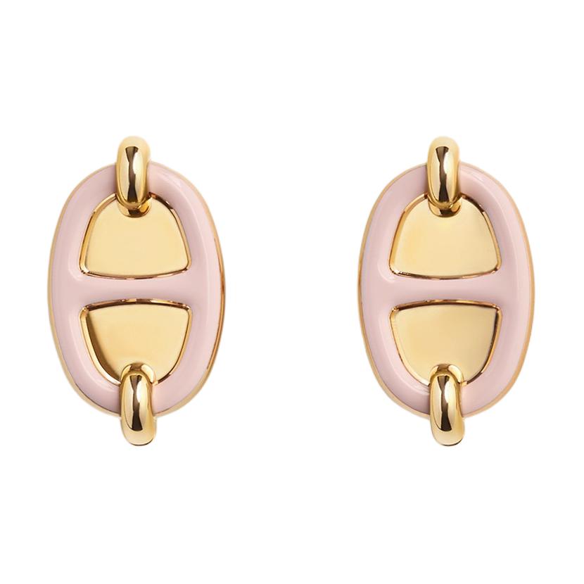 

Hermes Logo Letter Metal Earrings Women earrings Pink H100052FED2 Basic Packaging-Box+Dust Bag or Padding Board