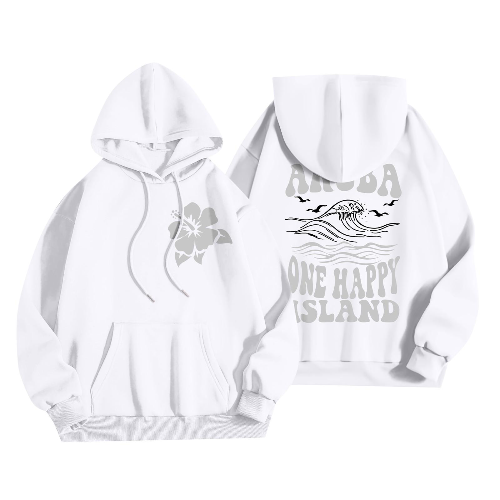 

Толстовки для девочек-подростков с длинным рукавом и принтом букв, повседневные графические толстовки с капюшоном, пуловер с завязками, симпатичная толстовка большого размера XL белый