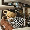 INS Ceramic Coffee Cup Hand Pinched Plaid Irregular Chessboard Mugs U-shaped Handle Comfortable Grip Breakfast Container Tea