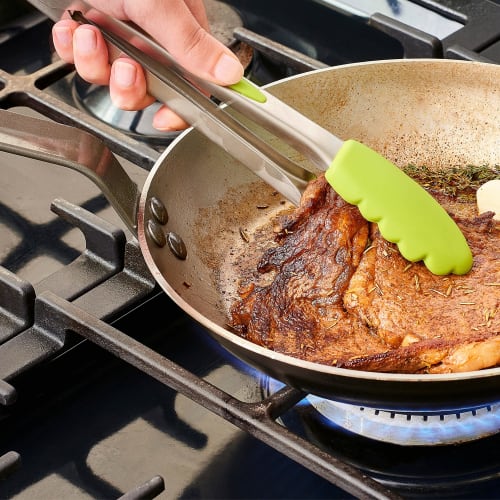 Mastrad Tongs, Stainless Steel & Silicone, Green, F16808