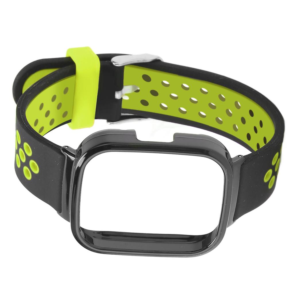2 in 1 Watch Replacement Band for Redmi Watch 3 Quick Release Soft Silicone Sweat Proof Smartwatch Wristband Black Green