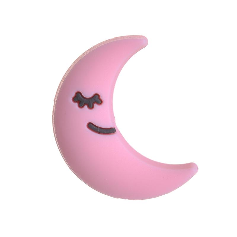10 Stück Fünfzackiger Stern Herz Mond Silikonperlen Lebensmittelqualität Beißring DIY Schnullerkette Zubehör Baby Zahnen Spielzeug BPA Frei