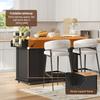 Isola Cucina Mobile con Piano di Lavoro Pieghevole, Carrello da Cucina con 3 Cassetti Verticali, 2 Ante con Ripiani e Ruote Bloccabili, 120 × 45 (70) × 87 cm