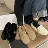 Fashion Round Toe Lamb Fur Shoes Woman 35-40 Big Size Furry Mocasines Warm Winter Shoes Female Lambwool Slip on Loafers Curly Fur Flats