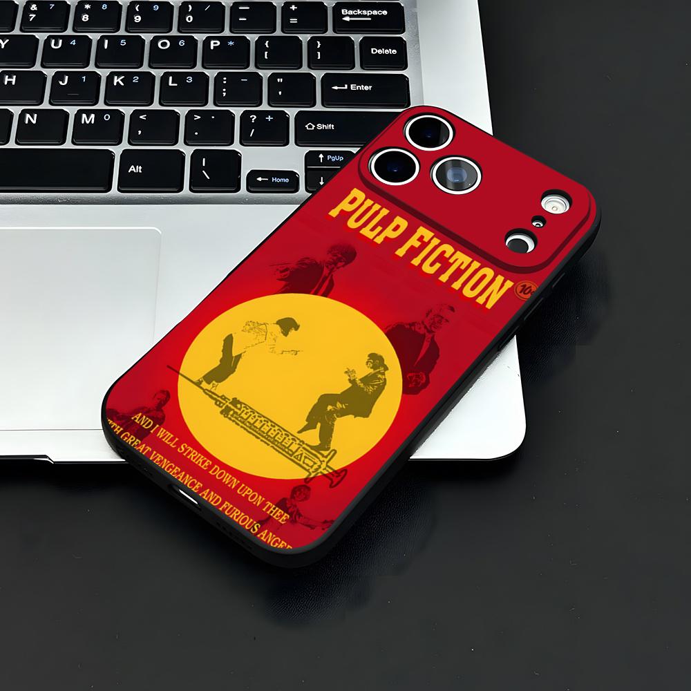 Movie P-Pulp-F- FictionS Phone Case For IPhone 17 Air 16 E Pro Max 15 14 13 Mini 12 Pro 11 Max Plus Black Soft Shell