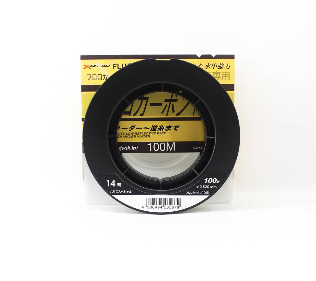 YGK 100% Fluorocarbon Leader Line 100m Size 14 44lb 0.62mm (5679)