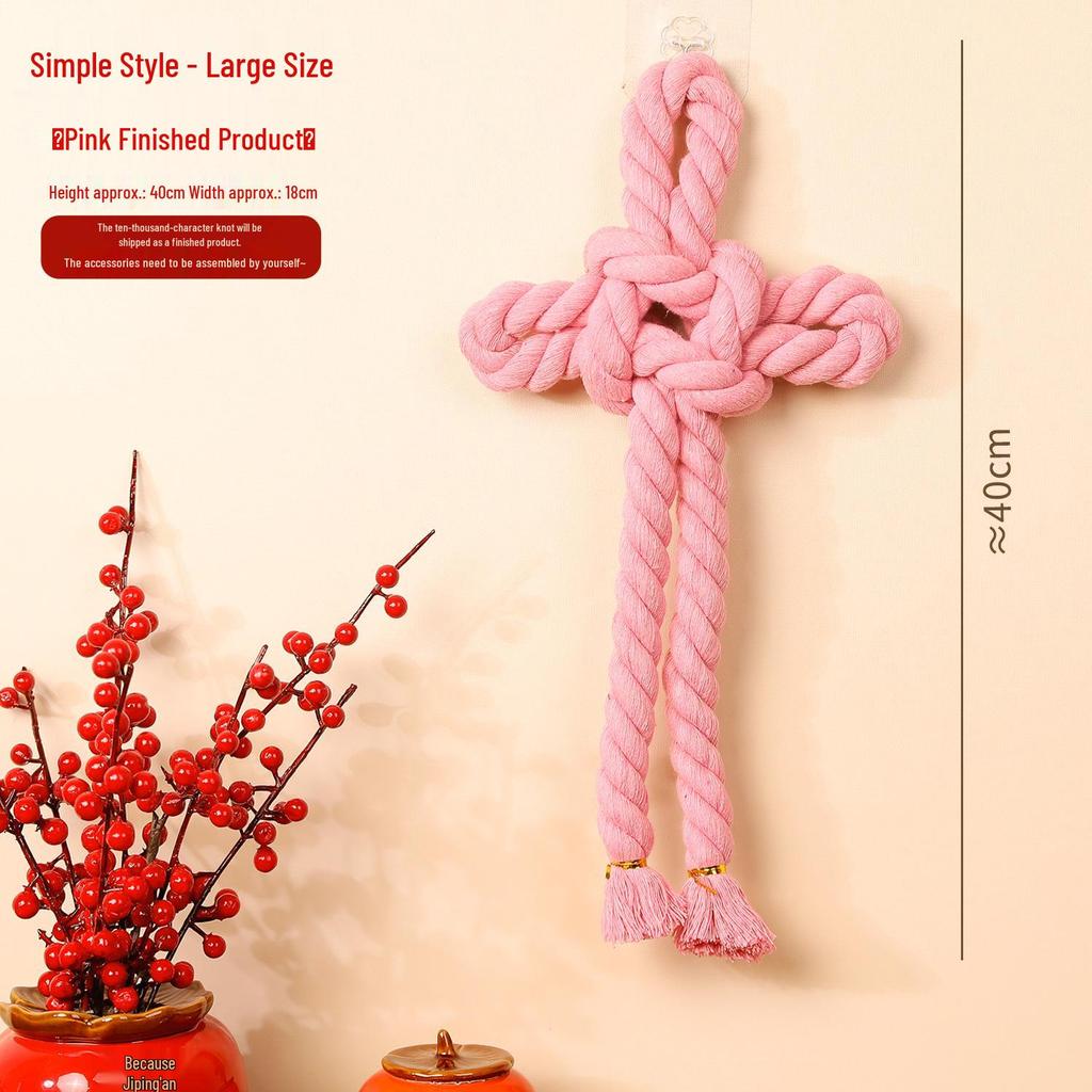 2026 Year of the Horse Spring Festival Chinese Knot Door Hanger - Wanzi Knot Ornament for Festive Atmosphere