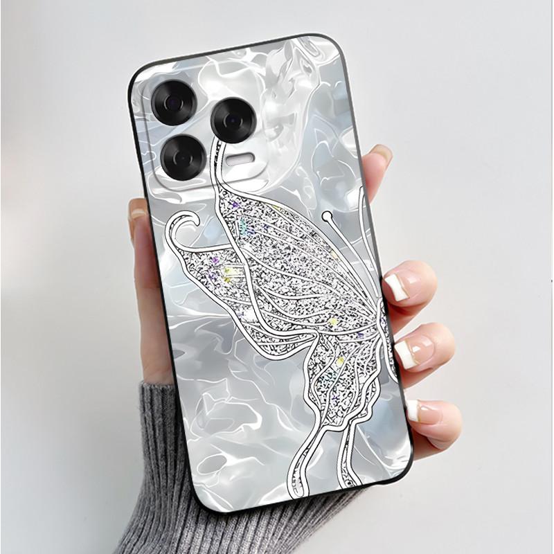 Tiskací pouzdro pro ZTE Blade V70 Vita Fundas pro ZTE Nubia V70 Design Capa Měkký silikonový černý kryt Roztomilé květinové pouzdro Coque