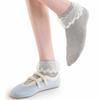 Solid Color Short Socks Women Japanese Fashion Black White Gray Low Cut Ankle Socks Lolita Sweet Girls Cute Lace Ruffle Socks
